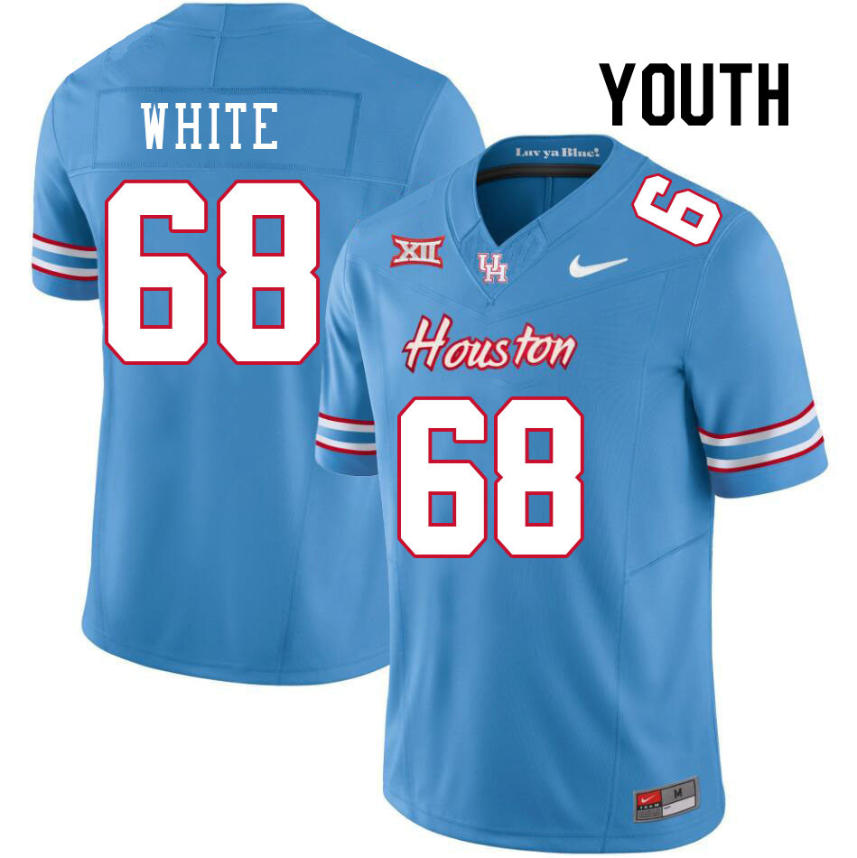 Youth #68 Dakota White Houston Cougars College Football Jerseys Stitched-Oilers